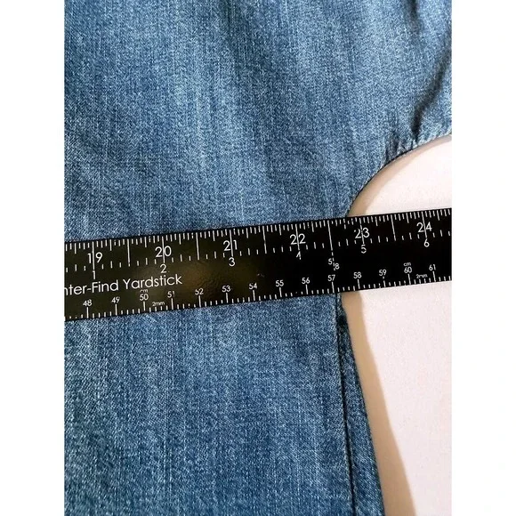 Madewell Denim Short Sleeve Tie Dye Bleach Button Down Shirt NV325 Blue XS NEW - Picture 6 of 10